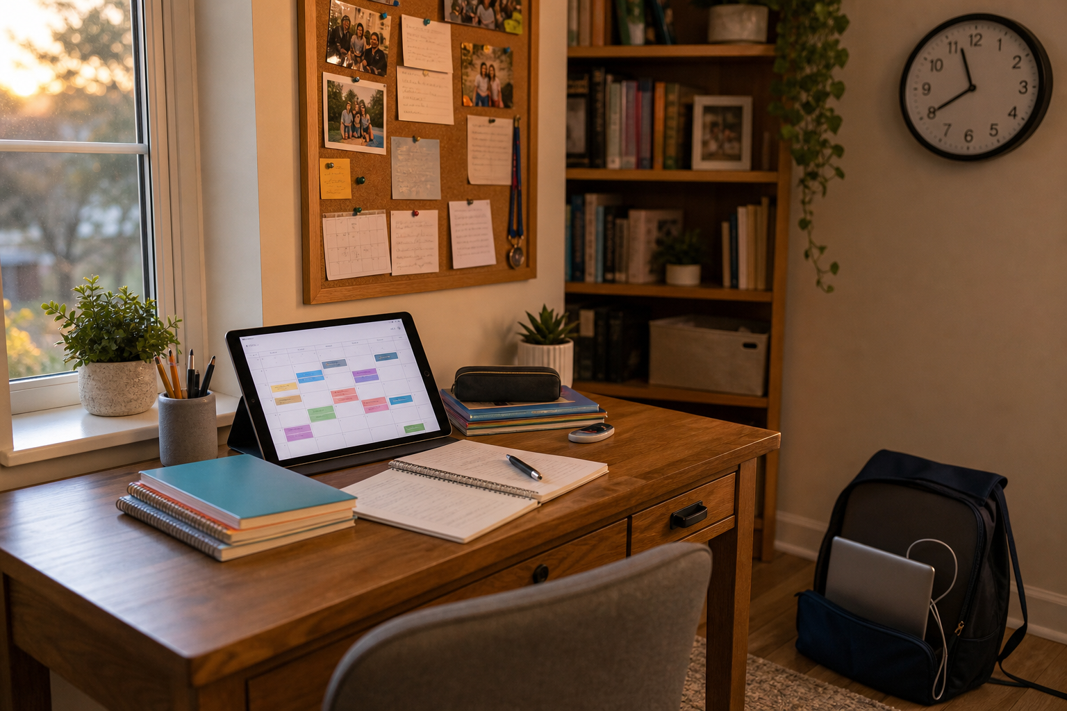 Image of a laptop in a student's room.