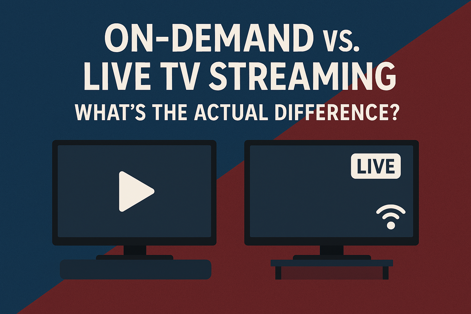 graphic comparing on-demand and live TV streaming