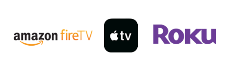 graphic of firetv roku and apple tv logos